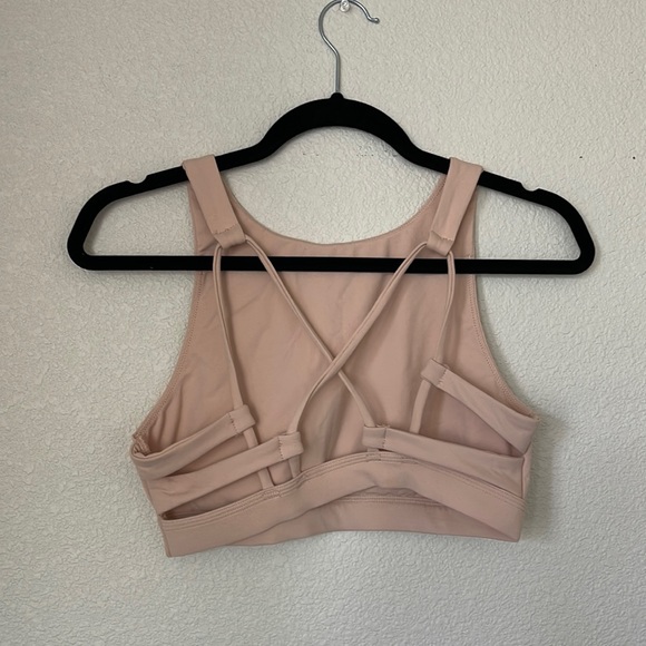 “Just Chill” Rose Gold Sports Bra Nude Pink Size M - Picture 2 of 7